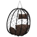 VidaXL Wiszące krzesło jajo kawowy 91,5 x 54,5 x 107 cm polirattan