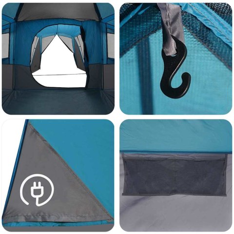 VidaXL Namiot rodzinny 20-osobowy Niebieski i szary 745 x 700 x 217 cm