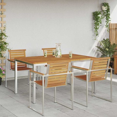 VidaXL StółJadalny Brązowy 150 x 90 x 75 cm Lite Drewno Akacji