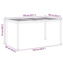 VidaXL StółJadalny Brązowy 150 x 90 x 75 cm Lite drewno teakowe