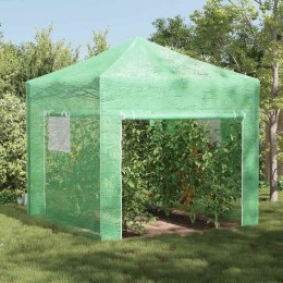 VidaXL Szklarnię z rozkładaną ramą Zielony 290 x 290 x 315 cm Żelazo
