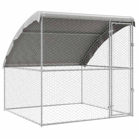 VidaXL Kenel dla Psów Srebrny 2 x 2 x 2 m Stal galwanizowana
