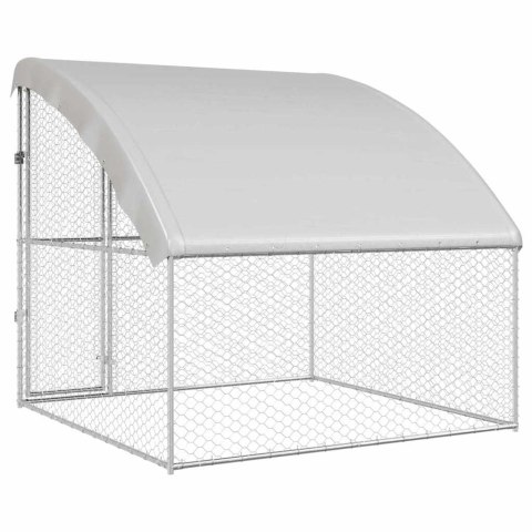 VidaXL Kenel dla Psów Srebrny 2 x 2 x 2 m Stal galwanizowana