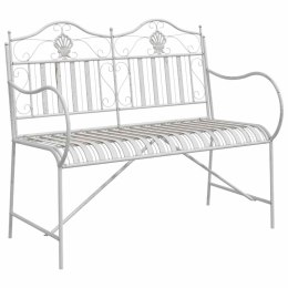 VidaXL Ławka ogrodowa Antyczna biel 103,5 x 59 x 89 cm Stal