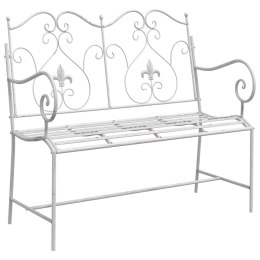 VidaXL Ławka ogrodowa Antyczna biel 104 x 54 x 93 cm Stal