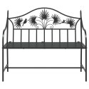 VidaXL Ławka ogrodowa Czarny 104 x 52,5 x 89 cm Stal