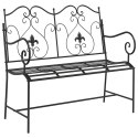 VidaXL Ławka ogrodowa Czarny 104 x 54 x 93 cm Stal