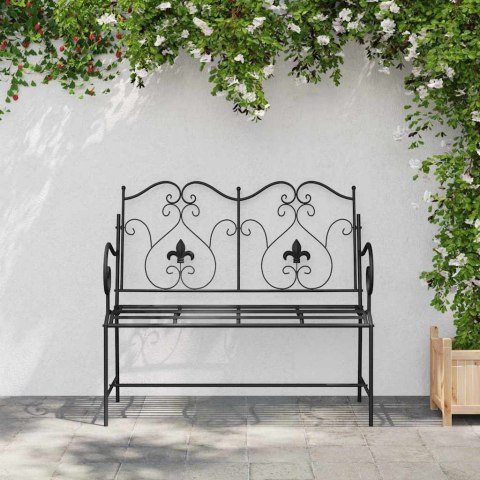 VidaXL Ławka ogrodowa Czarny 104 x 54 x 93 cm Stal
