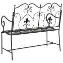 VidaXL Ławka ogrodowa Czarny 104 x 54 x 93 cm Stal