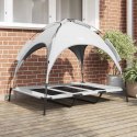 VidaXL Legowisko dla psa Srebrnoszary 122 x 93 x 106,5 cm Stal