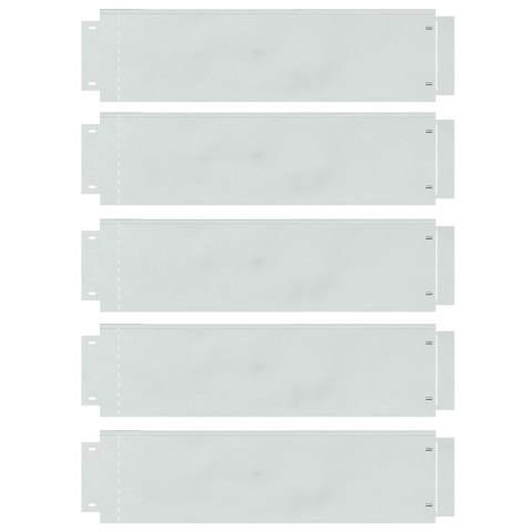 VidaXL Obrzeża trawnikowe 5 pcs Srebrny 100 x 25 x 0,07 cm