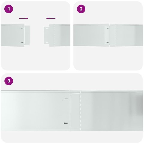 VidaXL Obrzeża trawnikowe 5 pcs Srebrny 100 x 25 x 0,07 cm