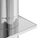 PRZEDŁUŻENIE KOMINKA SREBRNY 25X25X132CM STAL NIERDZEWNA
