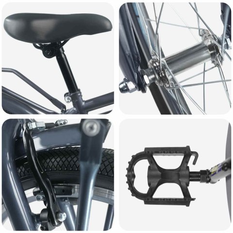 VidaXL Rower Dziecięcy 22 Cali od 7 do 12 lat Ciemnoszary