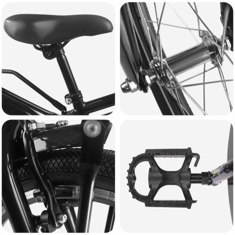 VidaXL Rower Dziecięcy 22 Cali od 7 do 12 lat Czarny