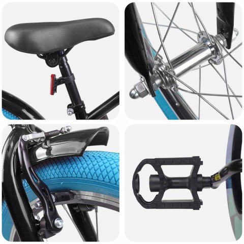 VidaXL Rower Dziecięcy 22 Cali od 7 do 12 lat Czarny