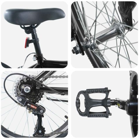 VidaXL Rower Dziecięcy 24 Cali 6-Speed dla dzieci w wieku 8-12 lat