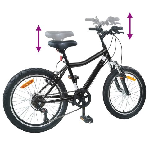 VidaXL Rower Dziecięcy 24 Cali 6-Speed dla dzieci w wieku 8-12 lat