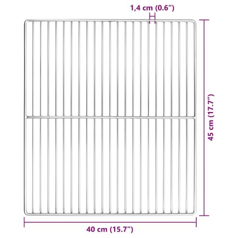 VidaXL Ruszt grillowy Srebrny 45 x 40 cm Stal nierdzewna
