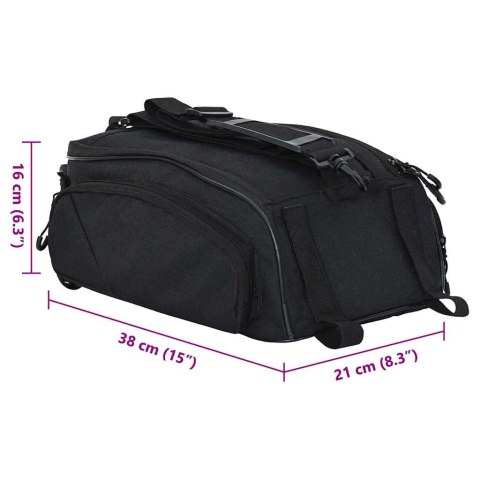 VidaXL Torba rowerowa Czarny 38 x 21 x 16 cm Poliester