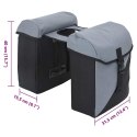 VidaXL Torba rowerowa Szary i czarny 31.5 x 15.5 x 40 cm Poliester