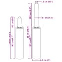 VidaXL Cylinder gazowy do krzesła biurowego Czarny 261-351 mm Żelazo