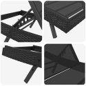 VidaXL Leżak 2 pcs Czarny polirattan