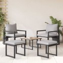 VidaXL Meble ogrodowe z poduszką z poduszką 4 pcs Jasnoszary Poliester