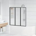 PARAWAN PRYSZNICOWY CZARNY 120X2X117CM ALUMINIUM I PP