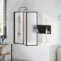 PARAWAN PRYSZNICOWY CZARNY 120X2X117CM ALUMINIUM I PP