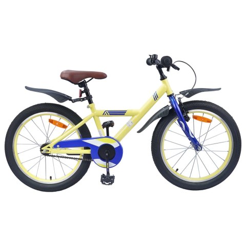 VidaXL Rower Dziecięcy 18 Cali dla dzieci w wieku 5-7 lat Żółty