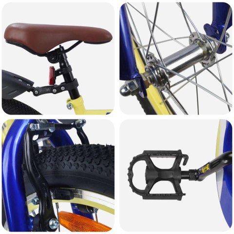 VidaXL Rower Dziecięcy 18 Cali dla dzieci w wieku 5-7 lat Żółty