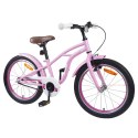 VidaXL Rower Dziecięcy 20 Cali dla dzieci w wieku 6-11 lat Jasny róż