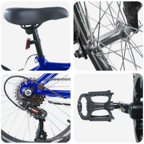 VidaXL Rower Dziecięcy 24 Cali 6-Speed dla dzieci w wieku 8-12 lat