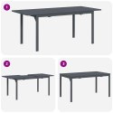 VidaXL Stół patio Antracyt 180 x 80 x 74 cm Stal malowana proszkowo