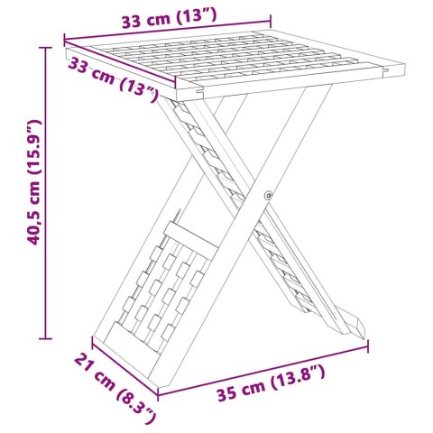 STOLIK KAWOWY BRĄZOWY 33X33X40,5CM LITY BUKOWY