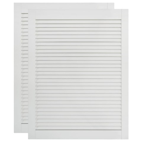 DRZWI ŻALUZJOWE 2SZT DREWNO SOSNOWE BIAŁE 69X49,4CM