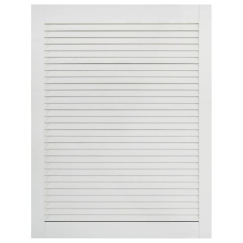 DRZWI ŻALUZJOWE 2SZT DREWNO SOSNOWE BIAŁE 69X49,4CM