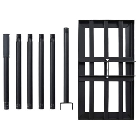 VidaXL Grabie ogrodowe Czarny 45 x 25 x 200 cm Stal malowana proszkowo