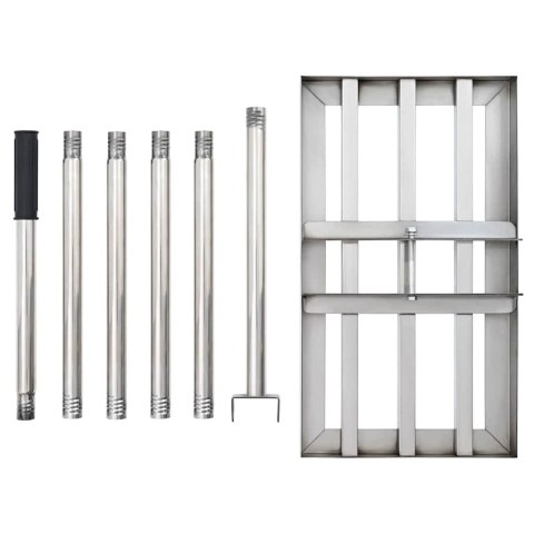 VidaXL Grabie ogrodowe Srebrny 45 x 25 x 200 cm Stal nierdzewna