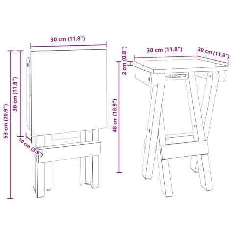 VidaXL Halka Naturalny 30 x 30 x 48 cm Lite drewno z odzysku