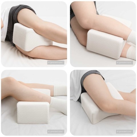 VidaXL Knee Pillow Biały Pianka z pamięcią i poliester