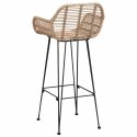 VidaXL Krzesło barowe 2 pcs Naturalny 55 x 52 x 105 cm Rattan i żelazo