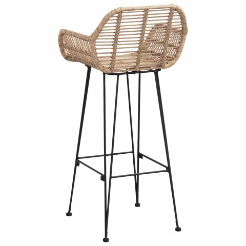 VidaXL Krzesło barowe 2 pcs Naturalny 55 x 52 x 105 cm Rattan i żelazo