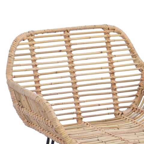 VidaXL Krzesło barowe 2 pcs Naturalny 55 x 52 x 105 cm Rattan i żelazo