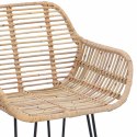 VidaXL Krzesło barowe 2 pcs Naturalny 55 x 52 x 105 cm Rattan i żelazo