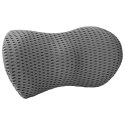 VidaXL Poduszka pod plecy Szary Pianka z pamięcią 47,5 x 23 x 12 cm