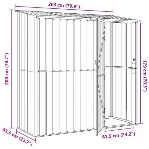VidaXL Schowki ogrodowe Antracyt 203 x 85,5 x 200 cm Metal