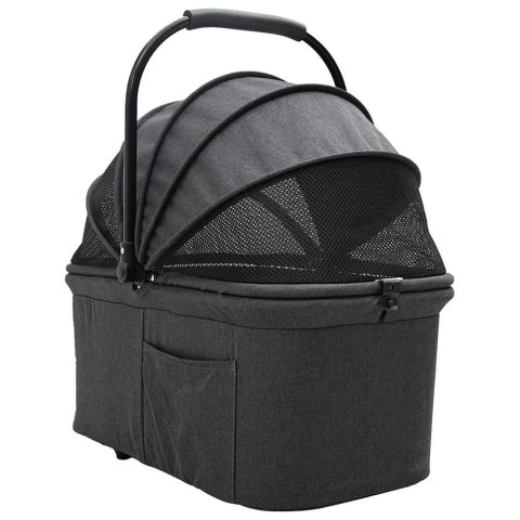 VidaXL Składany wózek dla zwierząt Czarny 78 x 54 x 101 cm Poliester