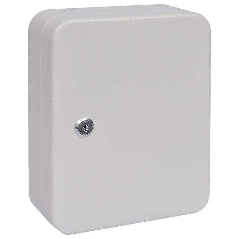 VidaXL Skrzynka na klucze Kość słoniowa 20 x 7,5 x 25 cm Stal
